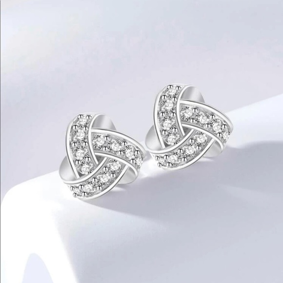 Cubic Zirconia Sterling Silver Earrings - Picture 2 of 4